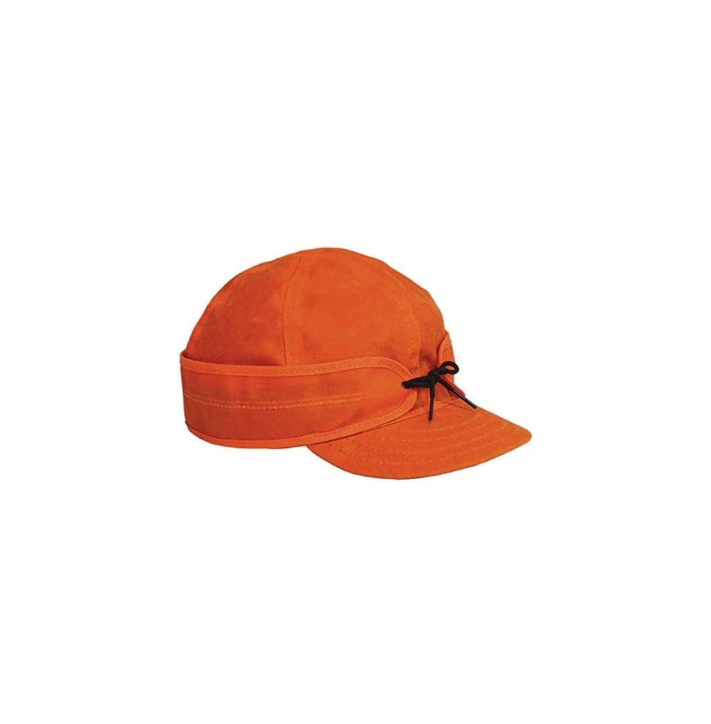 Newsboy Caps Womens Waxed Cotton - Blaze Orange - CS110OU75R9