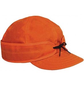 Newsboy Caps Womens Waxed Cotton - Blaze Orange - CS110OU75R9