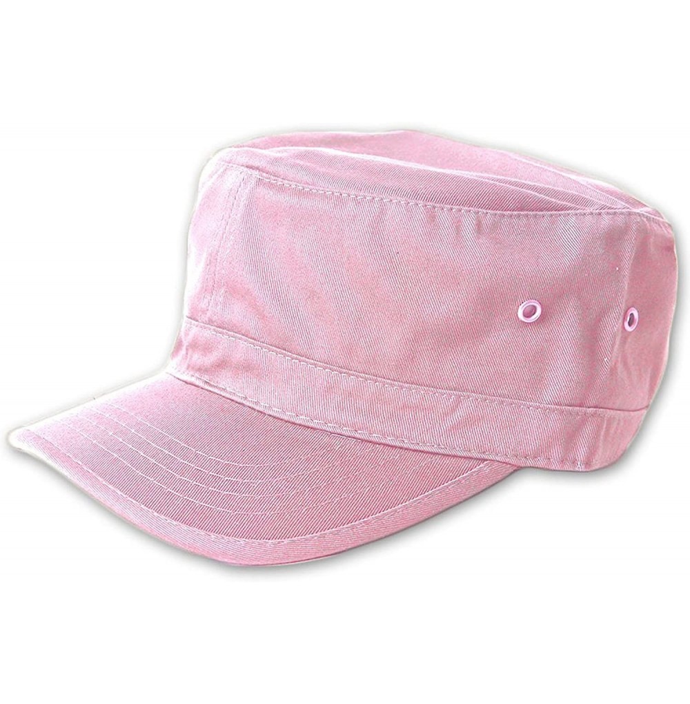 Baseball Caps Women's Cotton Twill Enzyme Washed Cadet Cap Hat (Pink) One Size - C211LYDXX03