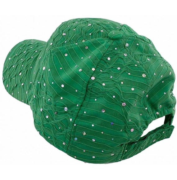 Baseball Caps Glitzy Game Sequin Trim Baseball Cap for Ladies - Emerald - CK183AWSAI4