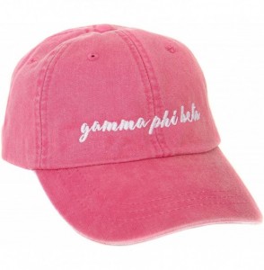 Baseball Caps Gamma Phi Beta (N) Sorority Baseball Hat Cap Cursive Name Font Gamma phi - Hot Pink - CL188U8WE7C