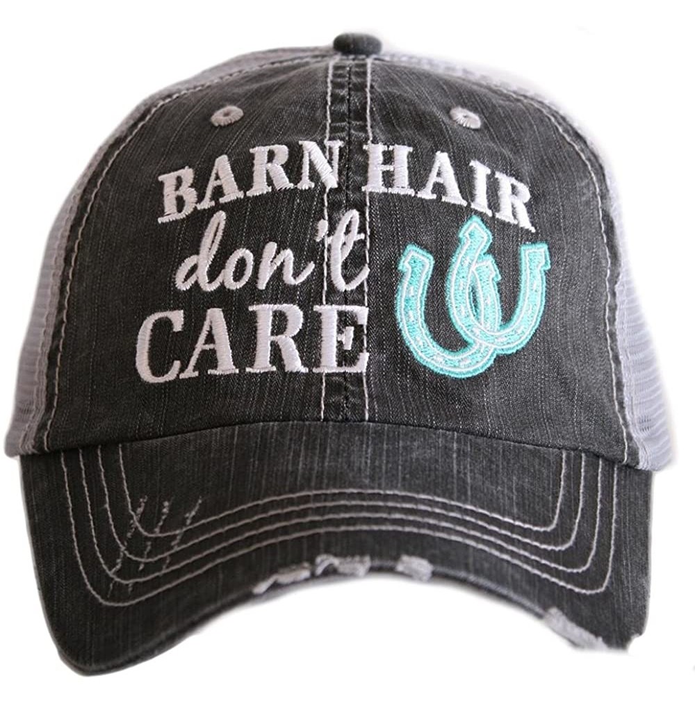 Baseball Caps Barn Hair Don't Care Women's Trucker Hats Caps - Gray Mint - CT12O8KO1MC