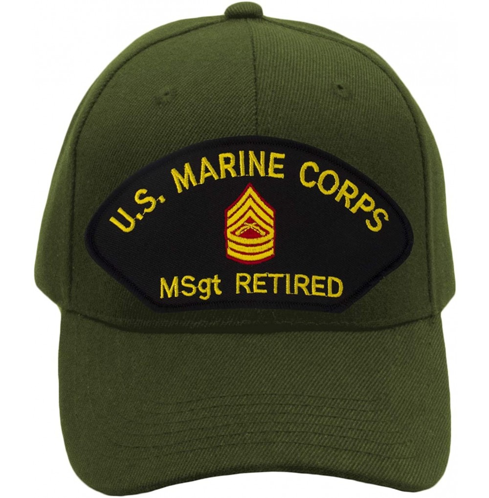 Baseball Caps USMC Master Sergeant Retired Hat/Ballcap (Black) Adjustable One Size Fits Most - Olive Green - C918OG5YGZR