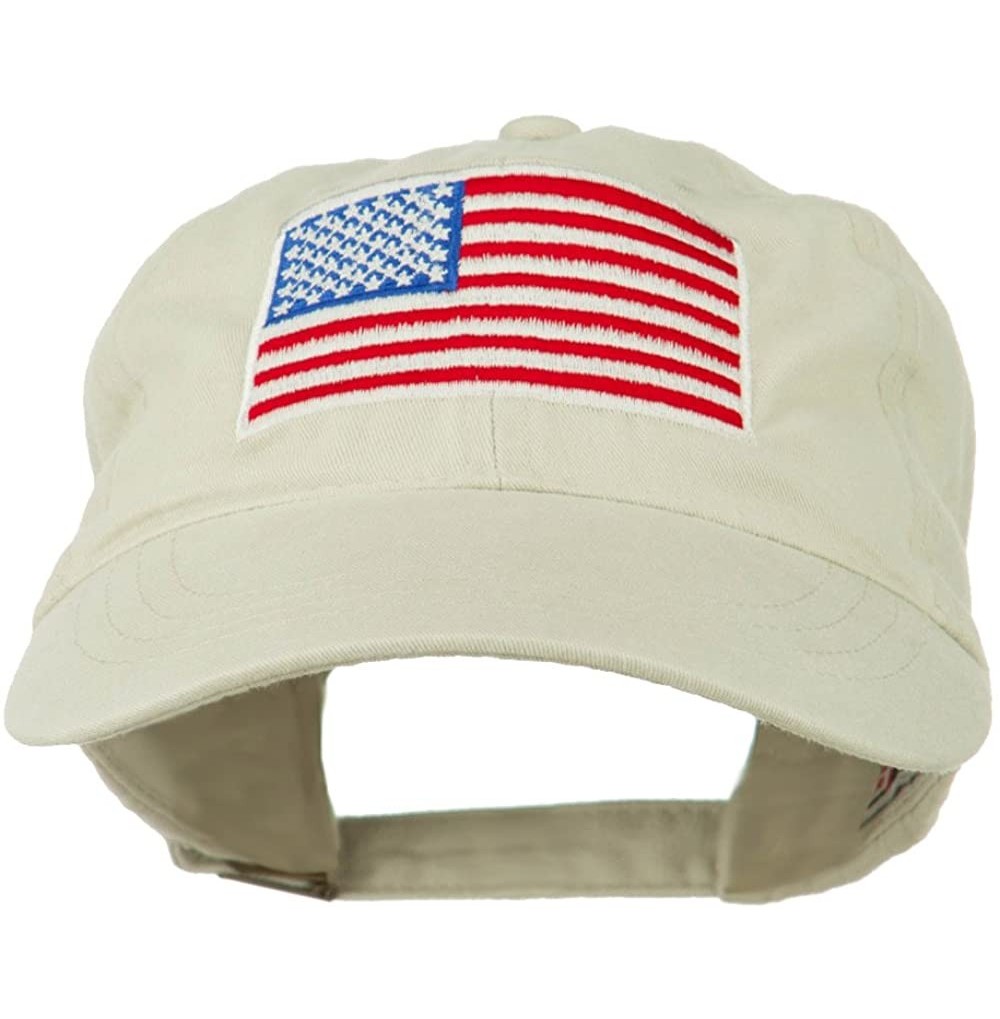 Baseball Caps American Flag Embroidered Washed Cap - Grey - CD11MJ3NLF9