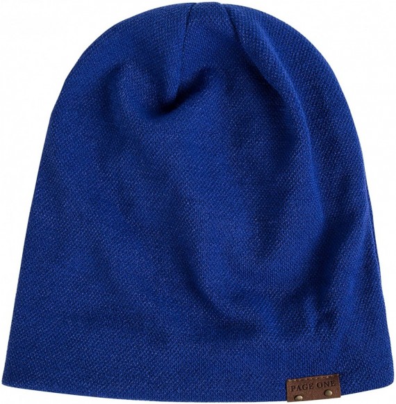Skullies & Beanies Mens Slouchy Beanie Winter Warm Comfortable Cozy Skull Cap Chunky Baggy Oversized Hat - Sky Blue - CG18UY9...