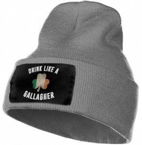 Skullies & Beanies Women & Men Drink Like A Gallagher Saint Patrick Day Winter Warm Beanie Hats Stretch Skull Ski Knit Hat Ca...