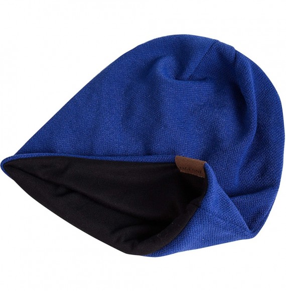 Skullies & Beanies Mens Slouchy Beanie Winter Warm Comfortable Cozy Skull Cap Chunky Baggy Oversized Hat - Sky Blue - CG18UY9...