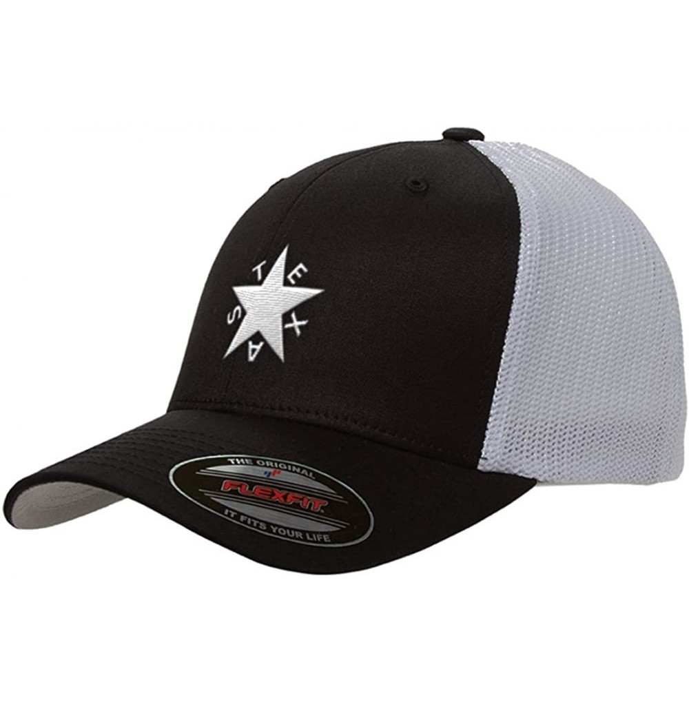 Baseball Caps Republic of Texas Mesh Trucker Zavala Star Snapback Premium Yupoong Adult Retro Cap Hat 6511 (Black/White) - CZ...