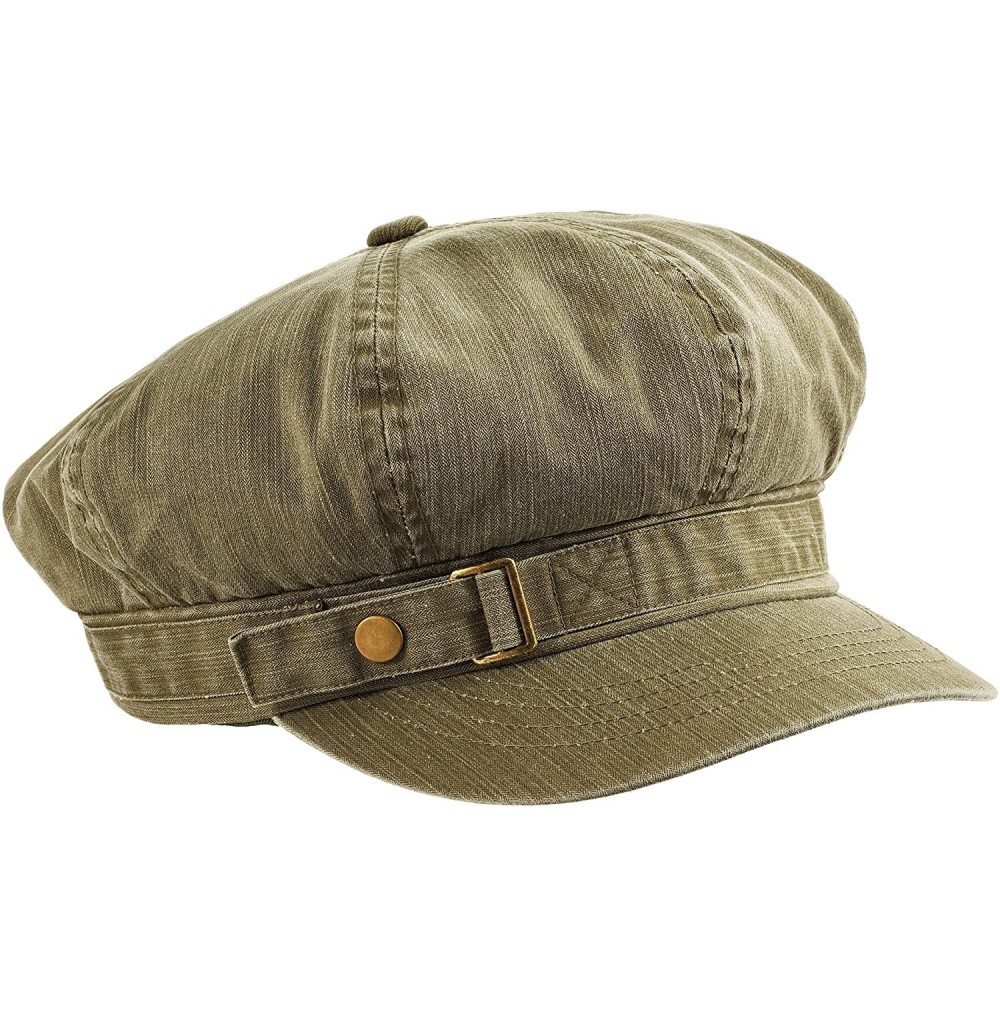 Newsboy Caps Unisex Pigment Dyed Special Cotton Washed Newsboy Cap-2126 - Olive - CF1278KHP81