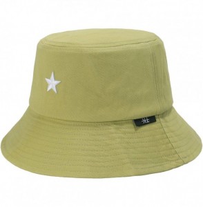 Bucket Hats Unisex Fashion Unique Word Embroidered Bucket Hat Summer Fisherman Cap for Men Women Teens - Star Green - C919085...