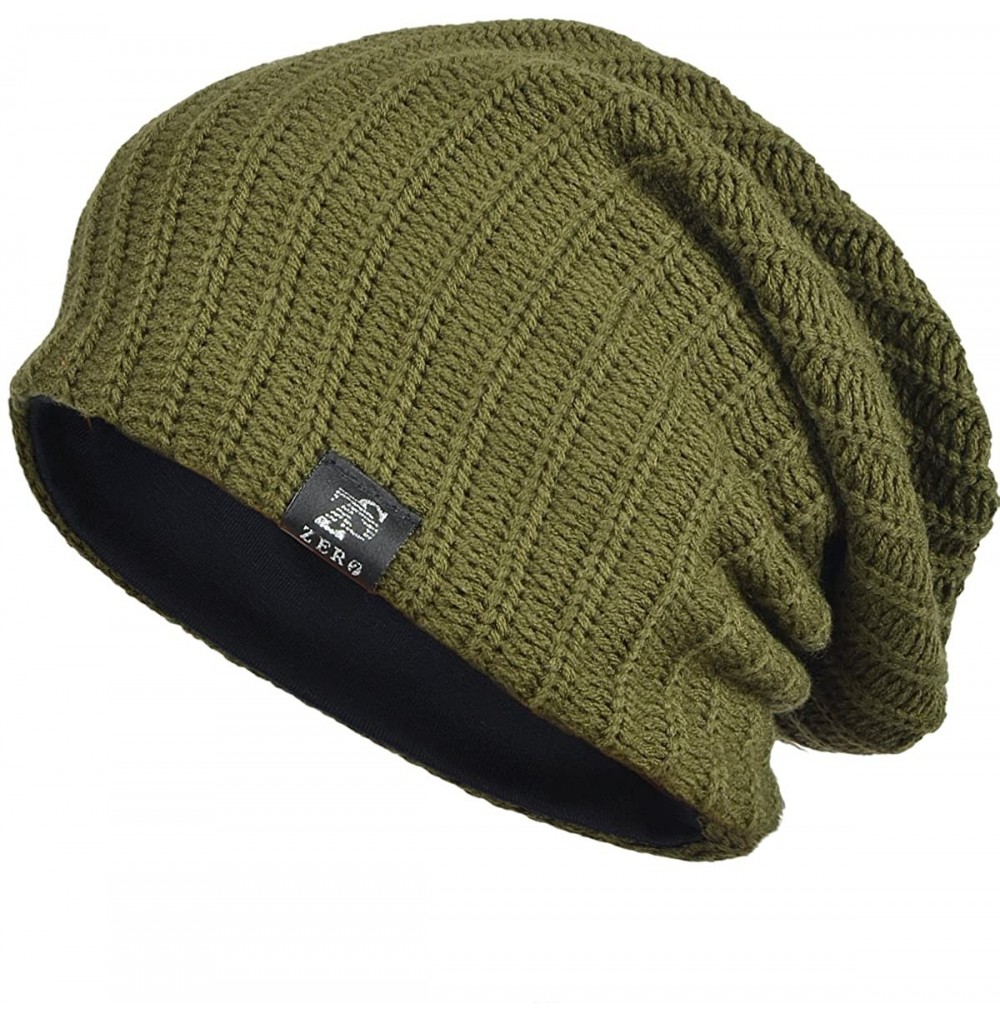 Skullies & Beanies Mens Slouchy Long Oversized Beanie Knit Cap for Summer Winter B103 - B019-green - C8188625QAZ