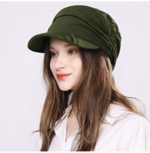 Newsboy Caps 2019 New Womens Newsboy Cabbie Beret Cap Cloche Cotton Painter Visor Hats - 91570_army Green - CH1983Y2IQ3