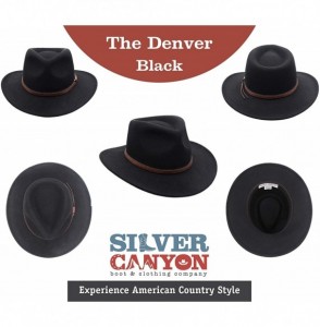 Cowboy Hats Crushable Outback Cowboy Western Wool Hat- Silver Canyon - Black - CE18KOC24WK