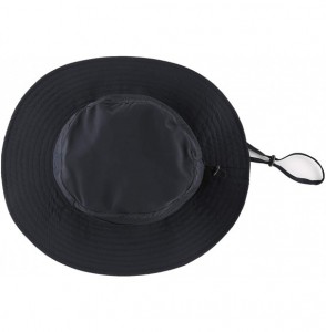 Sun Hats Women's Mesh Boonie Sun Hat Wide Brim UV Protection Beach Fishing Hat - Navy Blue - CP18OZAAHXG