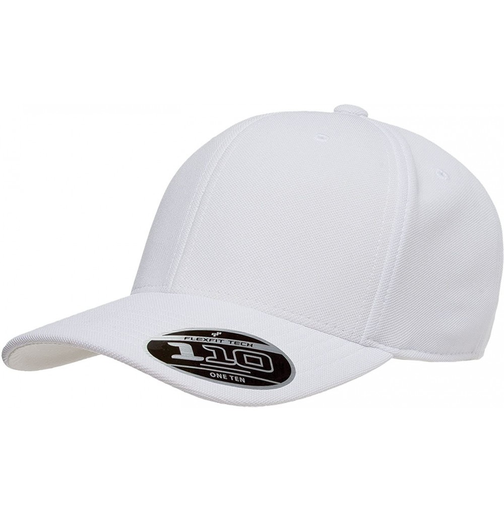 Baseball Caps Flexfit 110P One Ten Cool & Dry Mini Pique Hat - White - CE12F0GTGTL