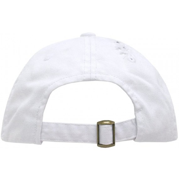 Baseball Caps Plain Spring Baseball Vintage Distressed Style Cap Hat - White - CP112UIZART