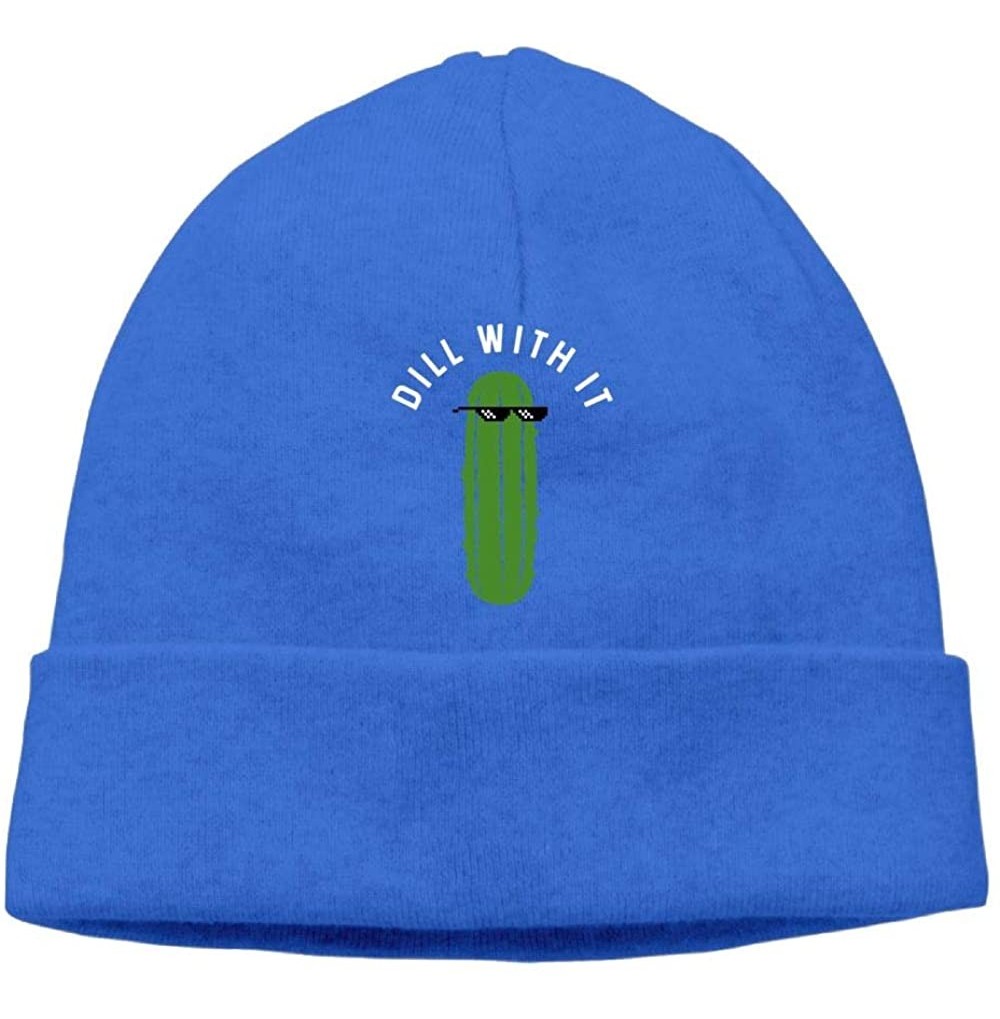 Skullies & Beanies Male Beanie Hat Winter Warm Cool Daily Cap Dill with It Pickles - Royalblue - CZ18H69IWOL