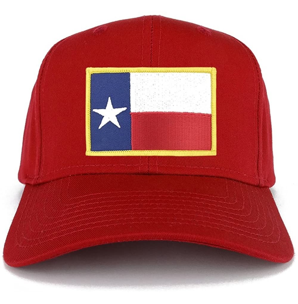 Baseball Caps Texas State Flag Embroidered Iron on Patch Adjustable Snapback Baseball Cap - Red - CJ12N83F7UC