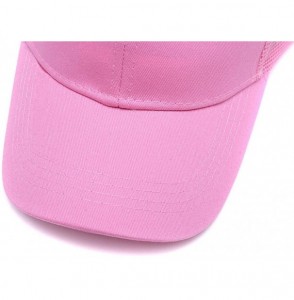 Baseball Caps Custom Women's Ponytail Mesh Adjustable Cap-100% Cotton Baseball Hat Trucker Cap - Pink - C618H34A2XD