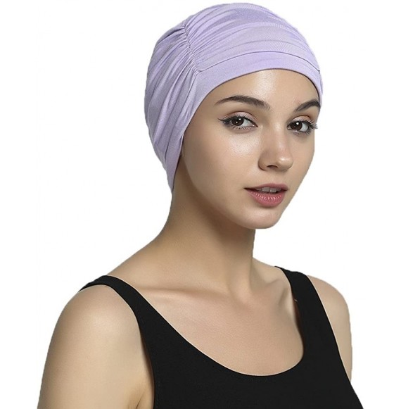 Skullies & Beanies Bamboo Fashion Chemo Cancer Beanie Hats for Woman Ladies Daily Use - Light Purple - CE187NMY42C