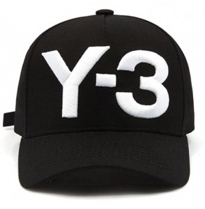 Baseball Caps New Y-3 Dad Hat Big Bold Embroidered Logo Hip Hop Baseball Cap - White - CW18CNE45YD