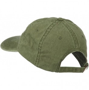 Baseball Caps Director Embroidered Washed Cotton Cap - Olive Green - C311LBM8YJH