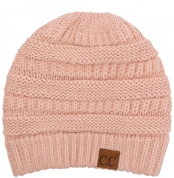 Skullies & Beanies Women's Thick Soft Knit Beanie Cap Hat - Indi Pink - CG192M3I57Z