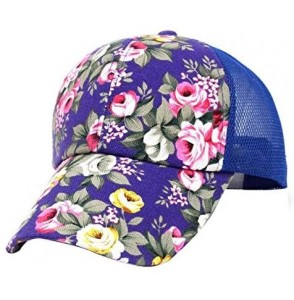 Bucket Hats Embroidery Cotton Baseball Cap Boys Girls Snapback Fashion Hip Hop Flat Hat - Blue - CM18R5Q9ZN0