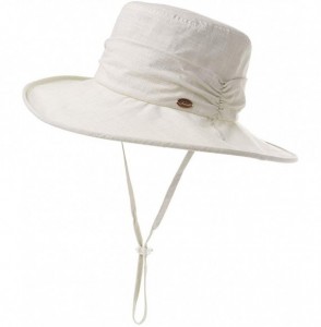 Sun Hats Womens UPF50+ Summer Sunhat Bucket Packable Wide Brim Hats w/Chin Cord - 00063_beige Khaki - CD17YQDLZI7