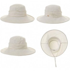 Sun Hats Womens UPF50+ Summer Sunhat Bucket Packable Wide Brim Hats w/Chin Cord - 00063_beige Khaki - CD17YQDLZI7