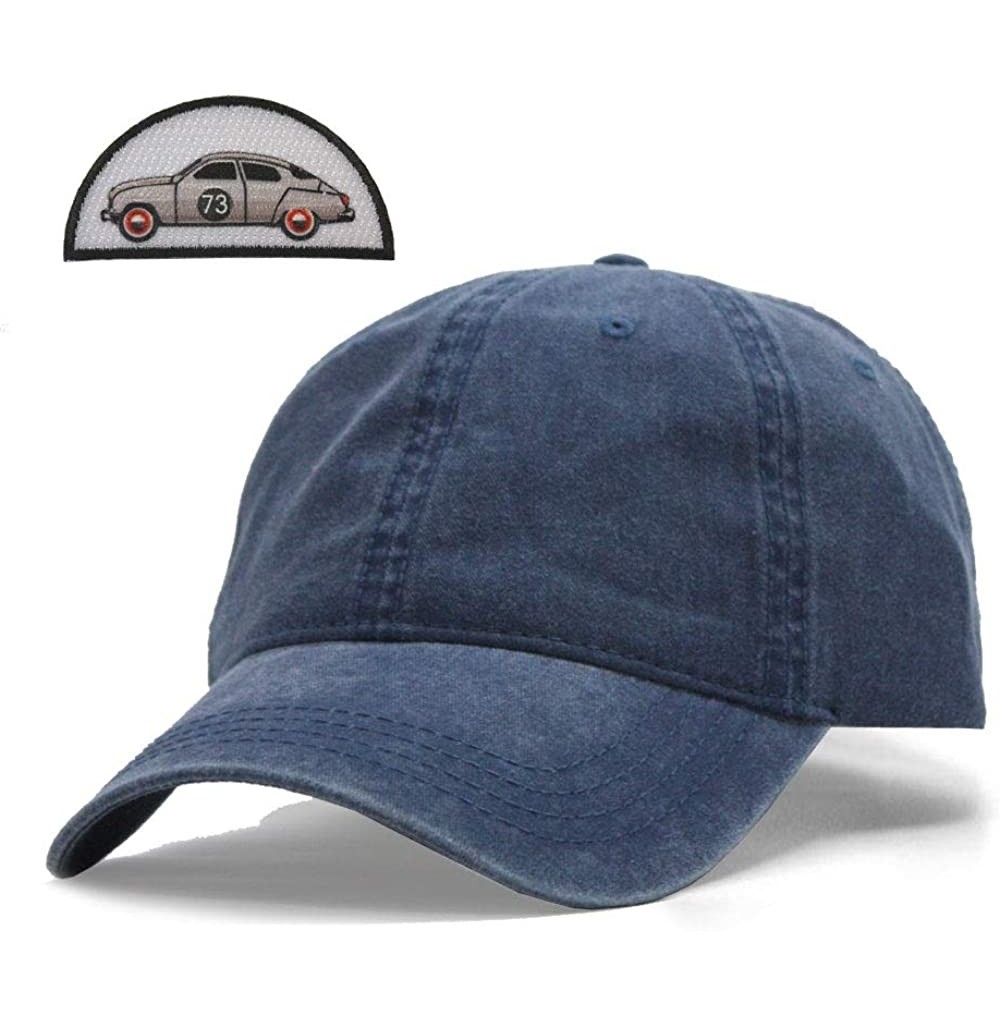 Baseball Caps Vintage Washed Dyed Cotton Twill Low Profile Adjustable Baseball Cap - Navy 73b - CY12NEMRCQ5