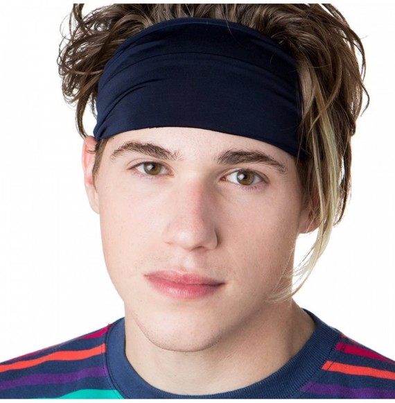 Headbands Xflex Basic Adjustable & Stretchy Wide Softball Headbands for Women Girls & Teens - Lightweight Basic Navy - CV17Y0...