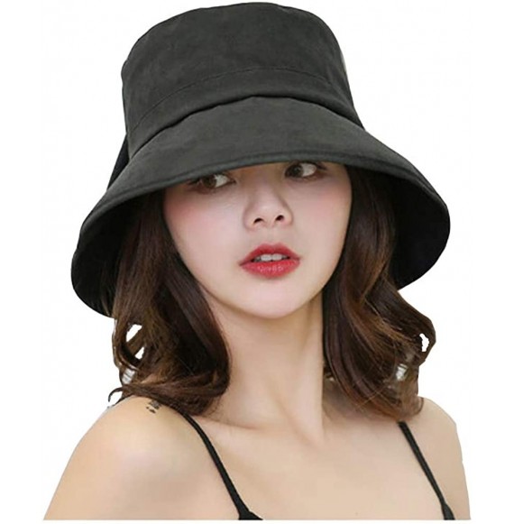 Sun Hats Women Wide Brim Sun Hats Foldable Summer Beach UV Protection Caps with Neck Cord - Black9 - CX18R0M3K0Y