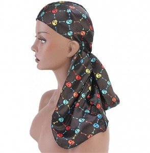 Skullies & Beanies Print Silky Durags Turban Silk Du Rag Waves Caps Headwear Do Doo Rag for Women Men - Tjm-05k-4 - CA197W8C32O