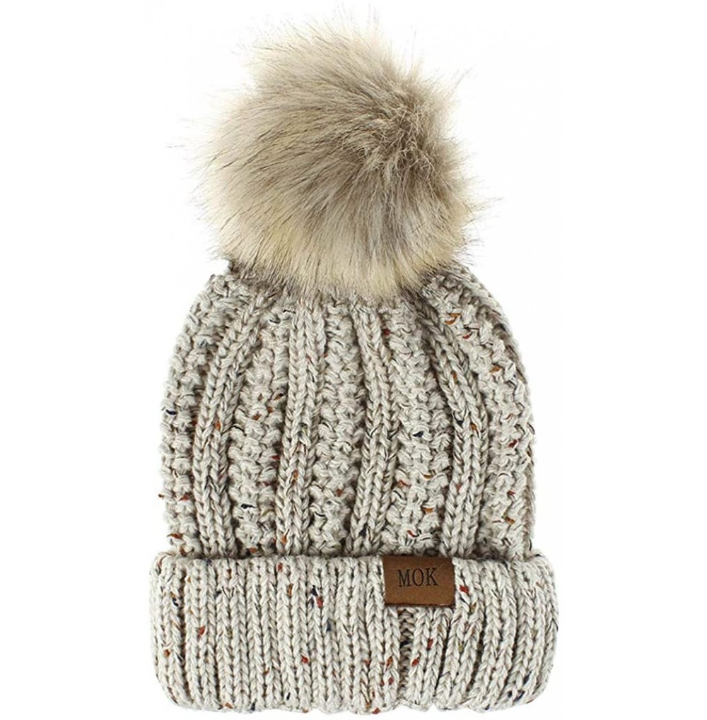 Skullies & Beanies New Women Keep Warm Winter Casual Knitted Hat Wool Hemming Hat Ski Hat - Beige1 - CO1932N3ZNW