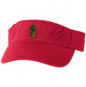 Visors Adult Pineapple Embroidered Visor Dad Hat - Red - CF183R953LH