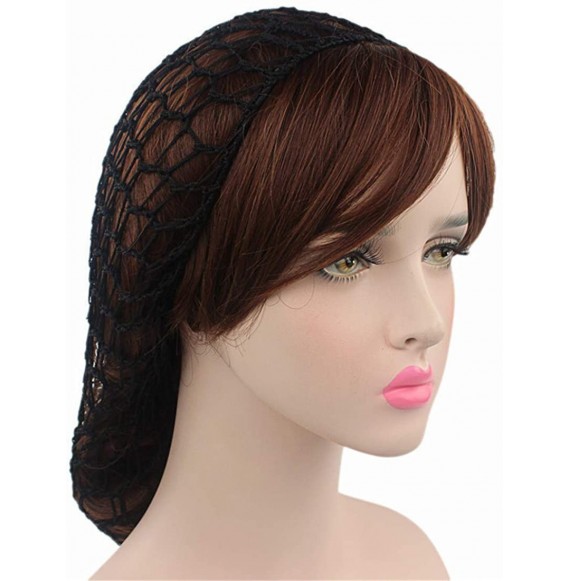 Skullies & Beanies Women Soft Rayon Snood Hat Hair Net Crocheted Hair Net Cap Mix Colors Dropshipping - Fw-12-beige - CC196Y7...