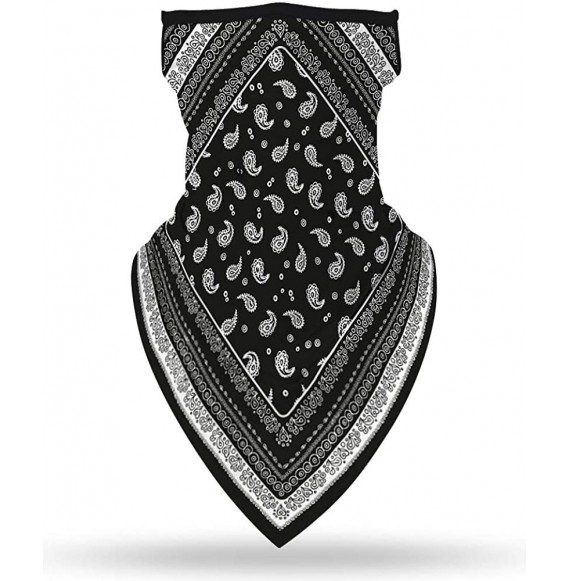 Balaclavas Fashion Bandanas 100% Cotton Paisley Print Head Wrap Scarf Wristband - Style 5 Black - CE198GXINLO