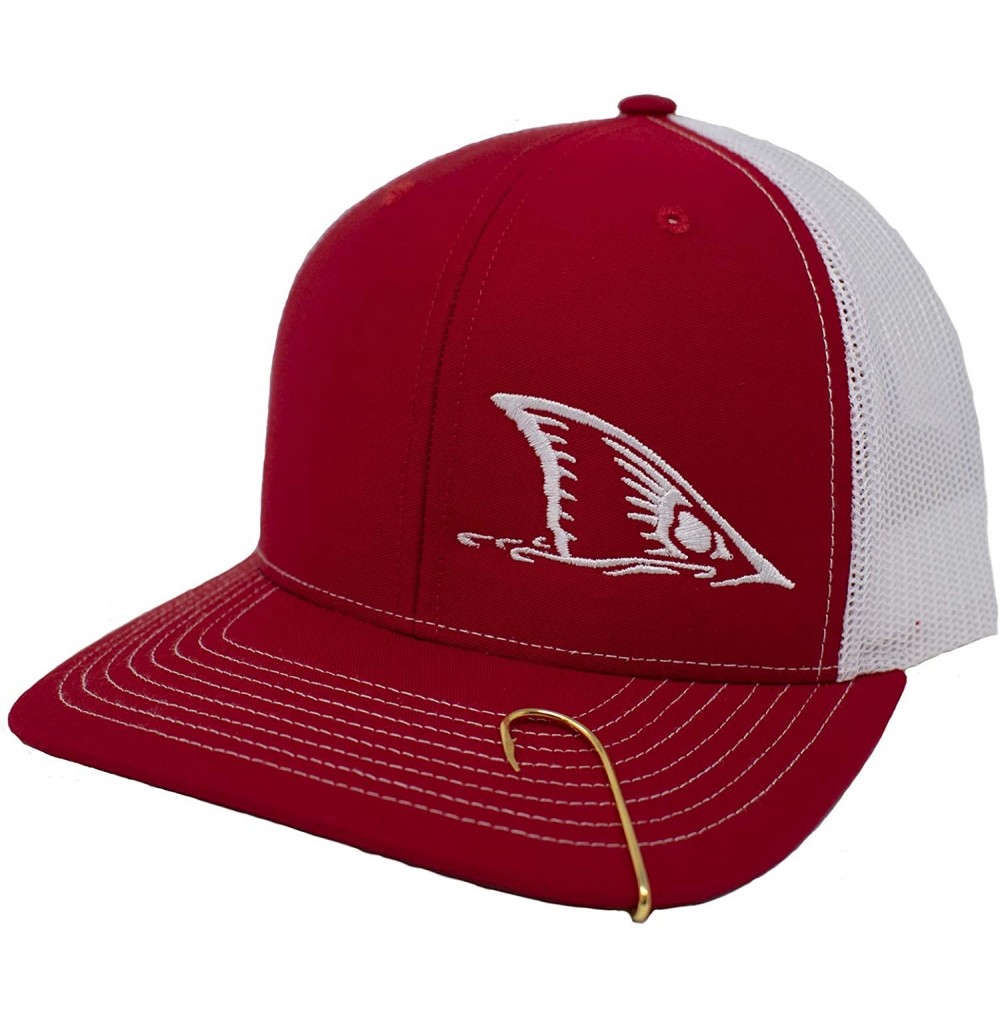 Baseball Caps Redfish Tail Embroidered Cap Design Red Drum Fishing - Red/White - CV18RCIKDM7