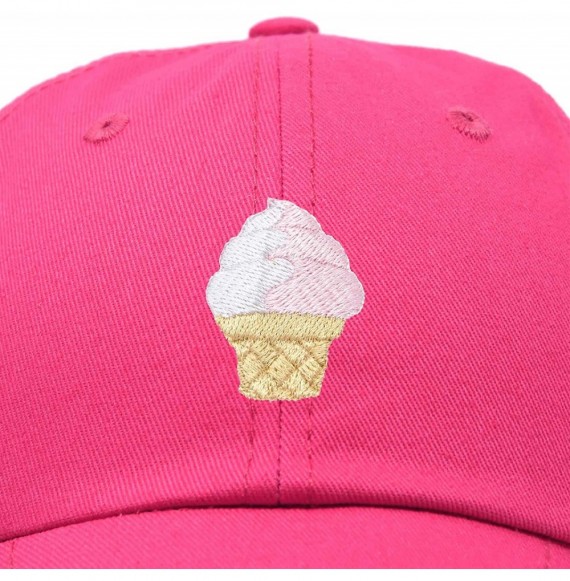 Baseball Caps Soft Serve Ice Cream Hat Cotton Baseball Cap - Hot Pink - CX18LL236MD
