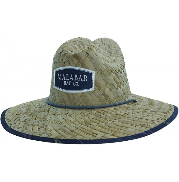 Sun Hats Men's Straw Hat with Fabric Pattern Print Lifeguard Hat- Beach- Gardening- Pool- and Outdoors - Sailfish Fish - CM18...