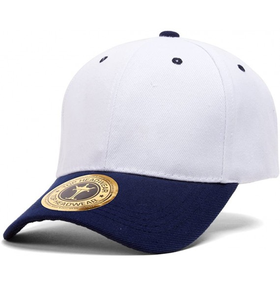 Baseball Caps 12-Pack Adjustable Baseball Hat - White/Navy - CE11NNVNUTN