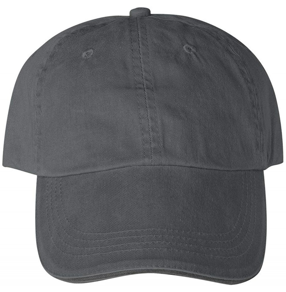 Baseball Caps Solid Low-Profile Sandwich Trim Pigment-Dyed Twill Cap (166) - Coal - C418CKN7Q26
