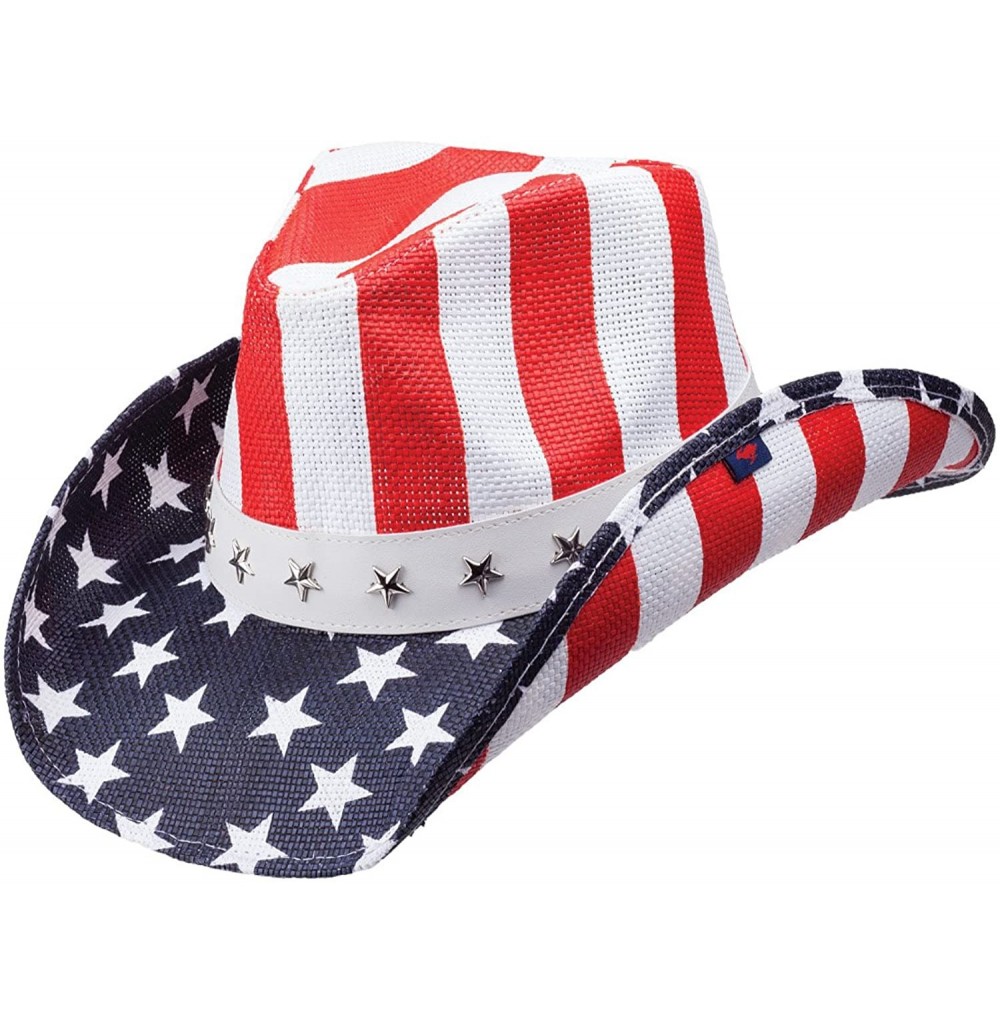 Cowboy Hats PURE JUSTICE BLUE BRIGHT STARS STRIPES AMERICAN FLAG DRIFTER - C2125L1QO6D