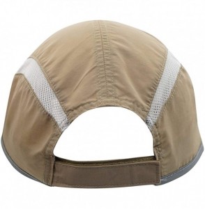 Baseball Caps Quick Dry Sun Hats UPF50+ Portable Sports Outdoor Baseball Cap with Foldable Long Bill - Khaki - CX18D2MW0MK