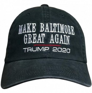 Baseball Caps Make America Great Again Cap ~ MAGA Hat - Distressed Black/White Baltimore 2020 - C318X4K9OE2