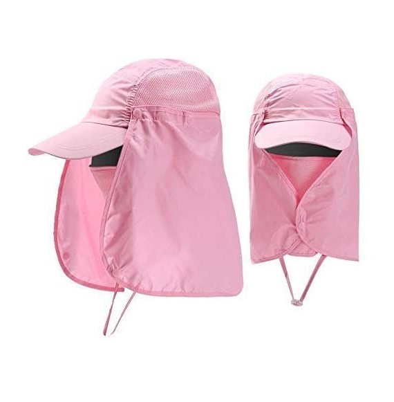 Sun Hats Outdoor UPF 50+ UV Sun Protection Waterproof Breathable Face Neck Flap Cover Folding Sun Hat for Men/Women - Pink - ...