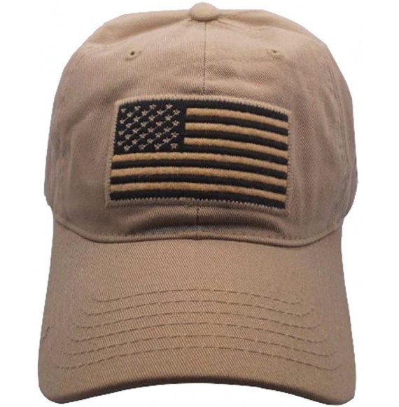 Baseball Caps USA American Flag Baseball Cap Military Army Operator Adjustable Hat - Beige - CI129UXCPB1