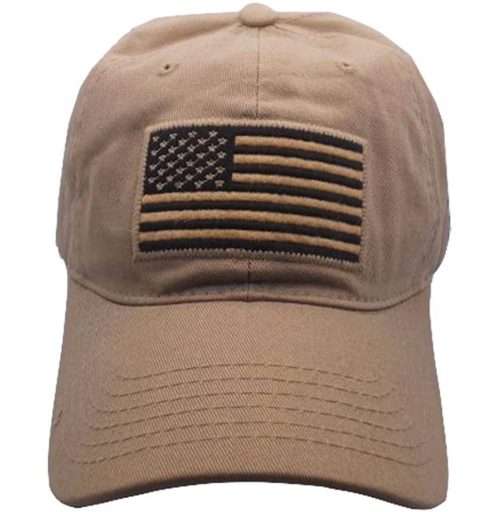 Baseball Caps USA American Flag Baseball Cap Military Army Operator Adjustable Hat - Beige - CI129UXCPB1