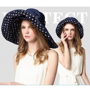 Sun Hats Womens Sun Hat Floppy UPF 50+ Bonnet Folding Large Brim Cap - Blue - CK12CR256SL